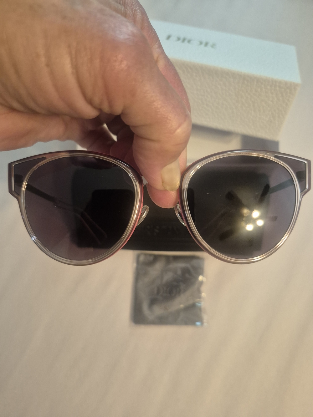 Dior Pink Cat-Eye Sunglasse Authentic NEW - Picture 2 of 12